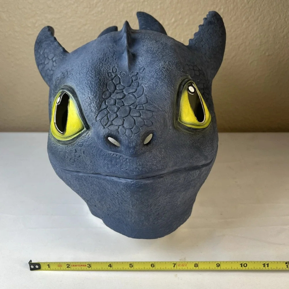 How to Train Your Dragon Toothless Night Fury Latex Full Mask, One Size